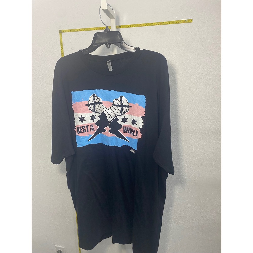 AEW CM Punk Best in the World Graphic T-Shirt Black Mens 4XL Wrestling Tee